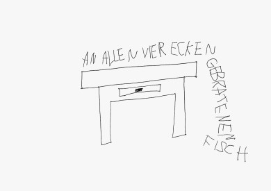 AN ALLEN VIER ECKEN GEBRATENEN FISCH